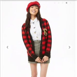 Mickey Mouse Checkered Cardigan